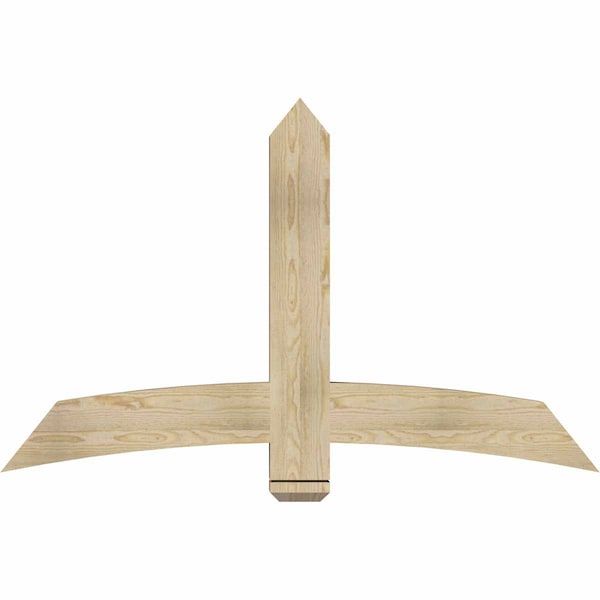 Ekena Millwork Bellingham Rough Sawn Timber Gable Bracket, Douglas Fir, 60"W x 38"H x 4"D x 6"F, 15/12 Pitch GBW060X38X0406BEL00RDF - main